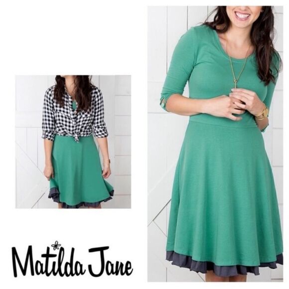 Matilda Jane Dresses & Skirts - Matilda Jane Joanna Gaines Women's Green Pasture Dress Size Small.Armpit to arm